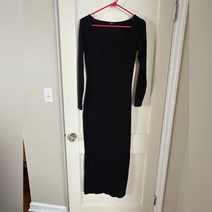 Express Long Sleeve Fitted Maxi Dress